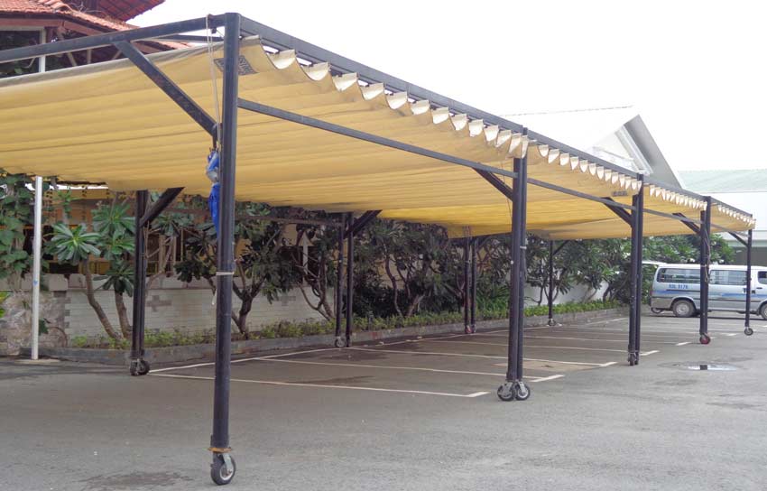 bạt mái xếp lớp lượn sóng