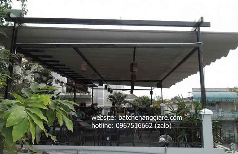 Bạt mái xếp lượn sóng che nắng mưa